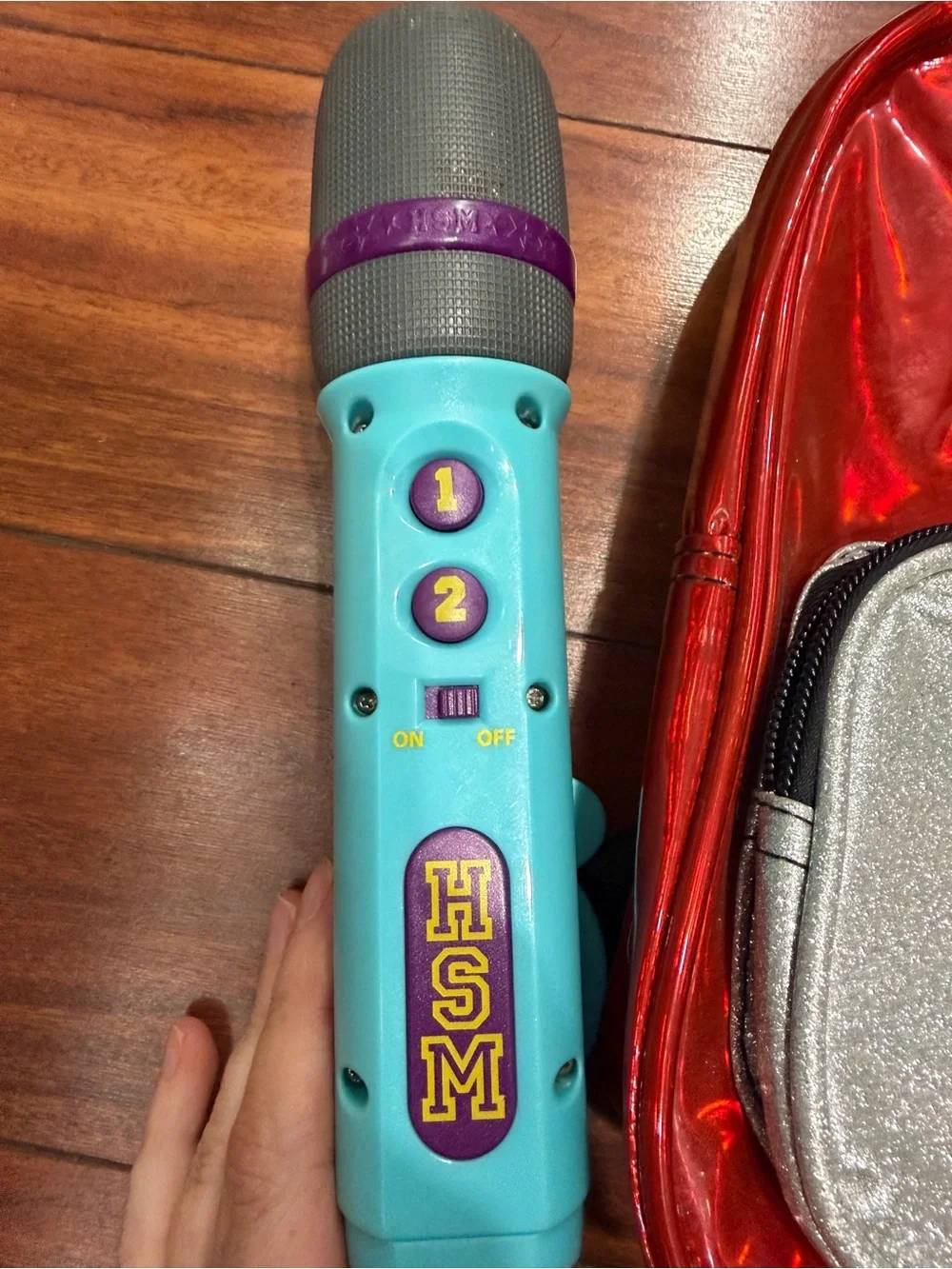 High School Musical Red Metallic Mini Backpack and Karaoke Microphone Bundle